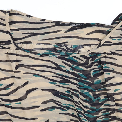 Womens UK Size 14 Preworn Beige Basic Blouse