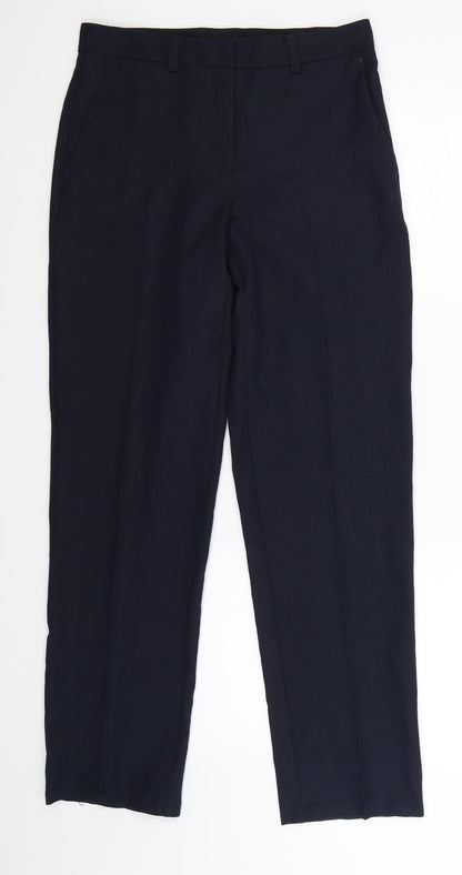 Womens UK Size 8 Preworn Slim Fit Dress Pants Blue Trousers