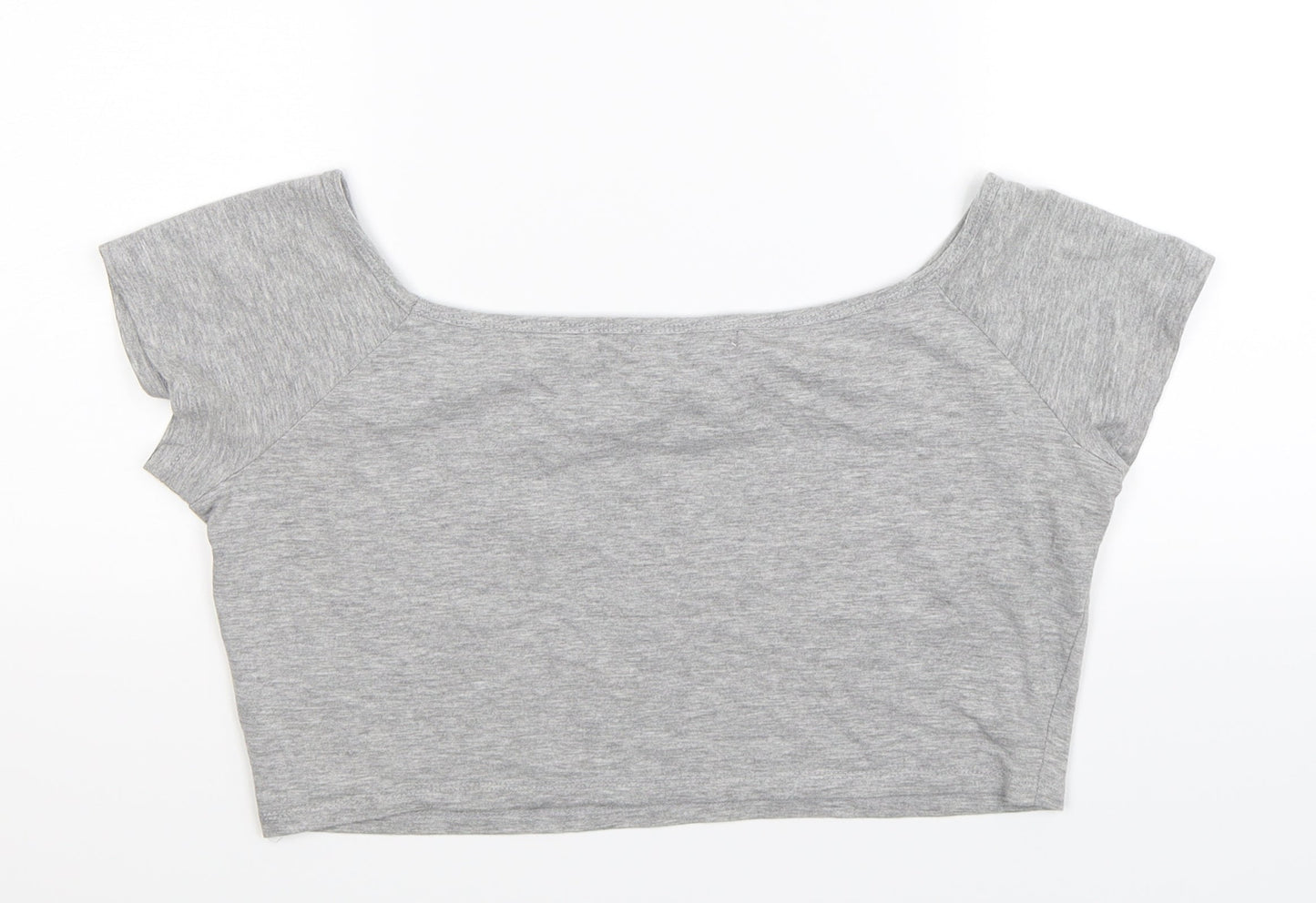 Womens UK Size 16 Atmosphere Grey Cropped T-Shirt