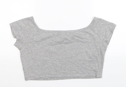 Womens UK Size 16 Atmosphere Grey Cropped T-Shirt