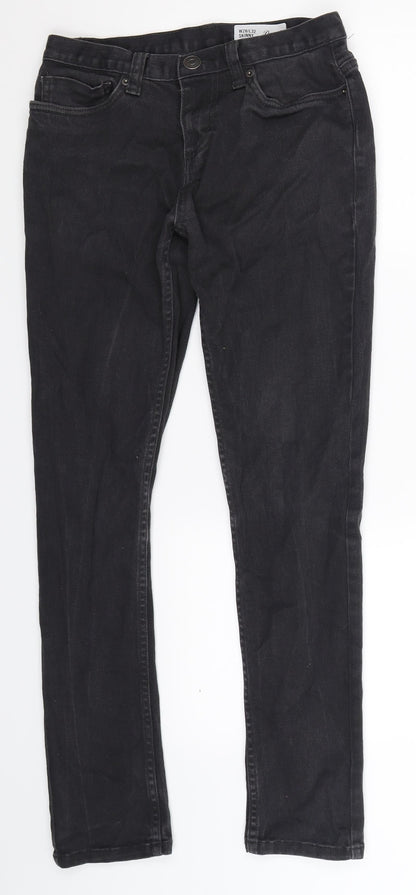 Denim Co Mens Black  Denim Skinny Jeans Size 28 L32 in