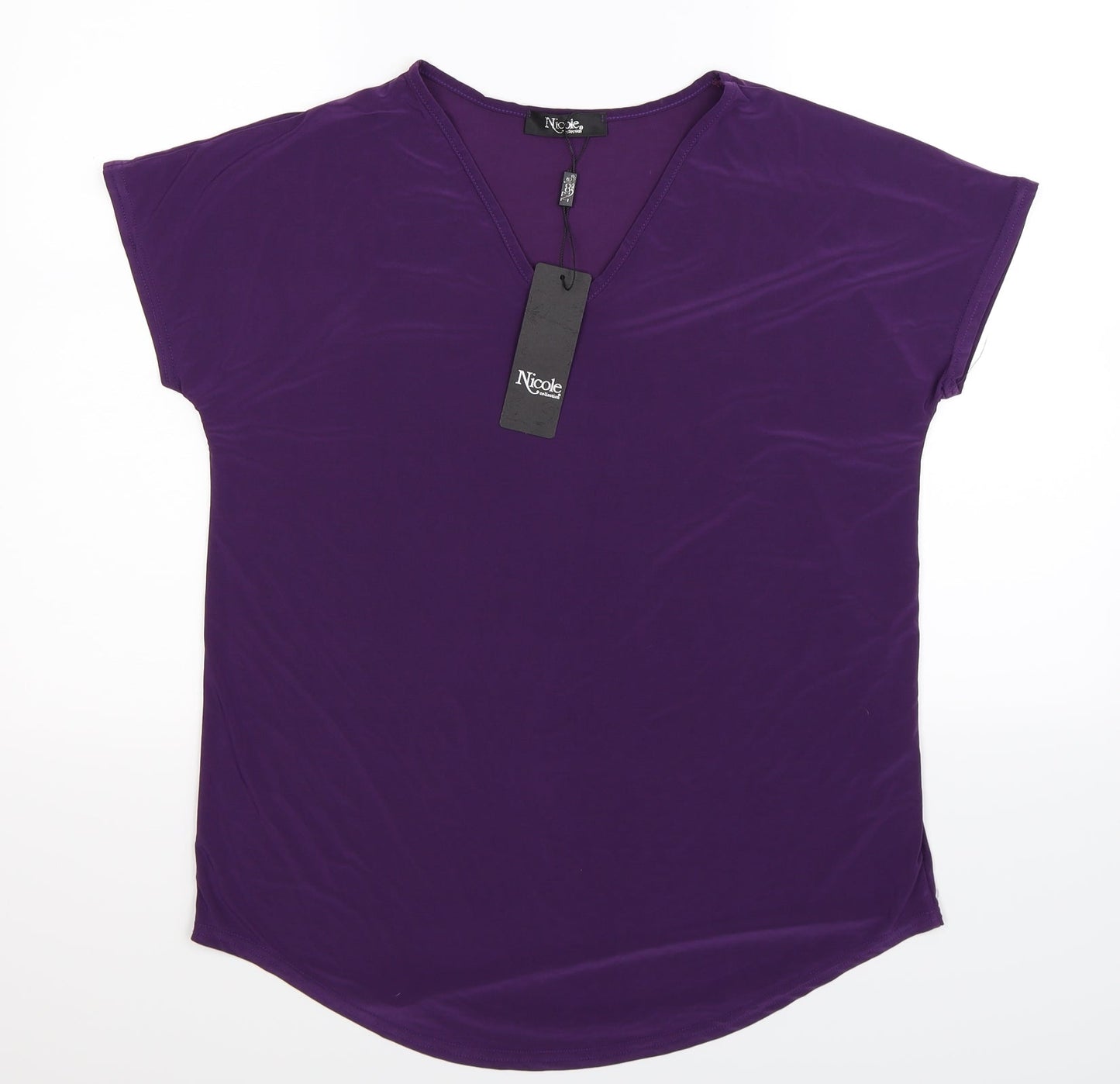 Womens UK Size S Nicole Purple Basic Blouse