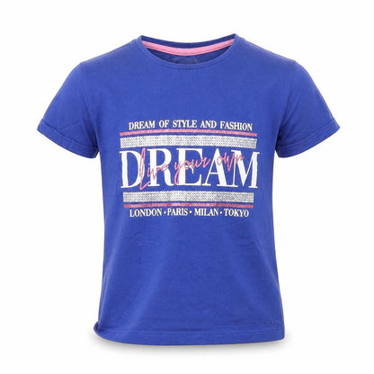 Front view of River Island boys’ blue basic t-shirt, size 2-3, years