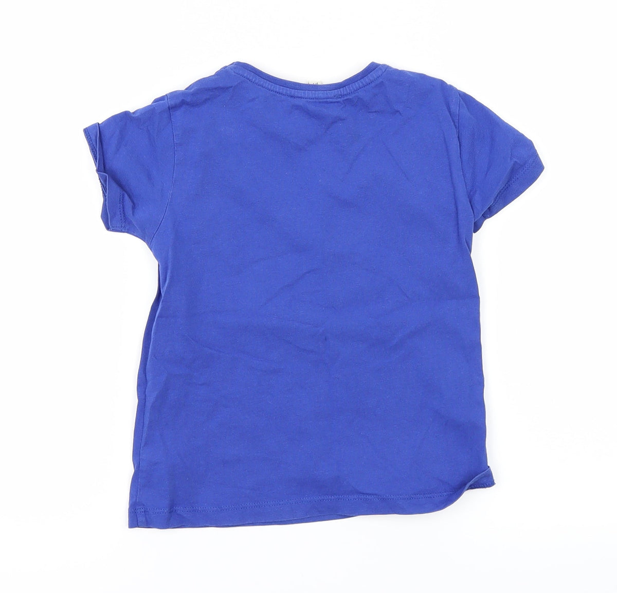 Back view of River Island boys’ blue basic t-shirt, size 2-3, years