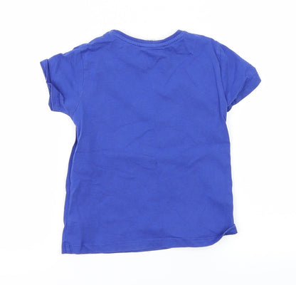 Back view of River Island boys’ blue basic t-shirt, size 2-3, years