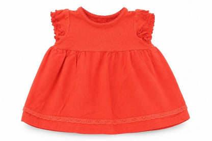 Front view of Next girls’ orange fit & flare, size 3-6, months