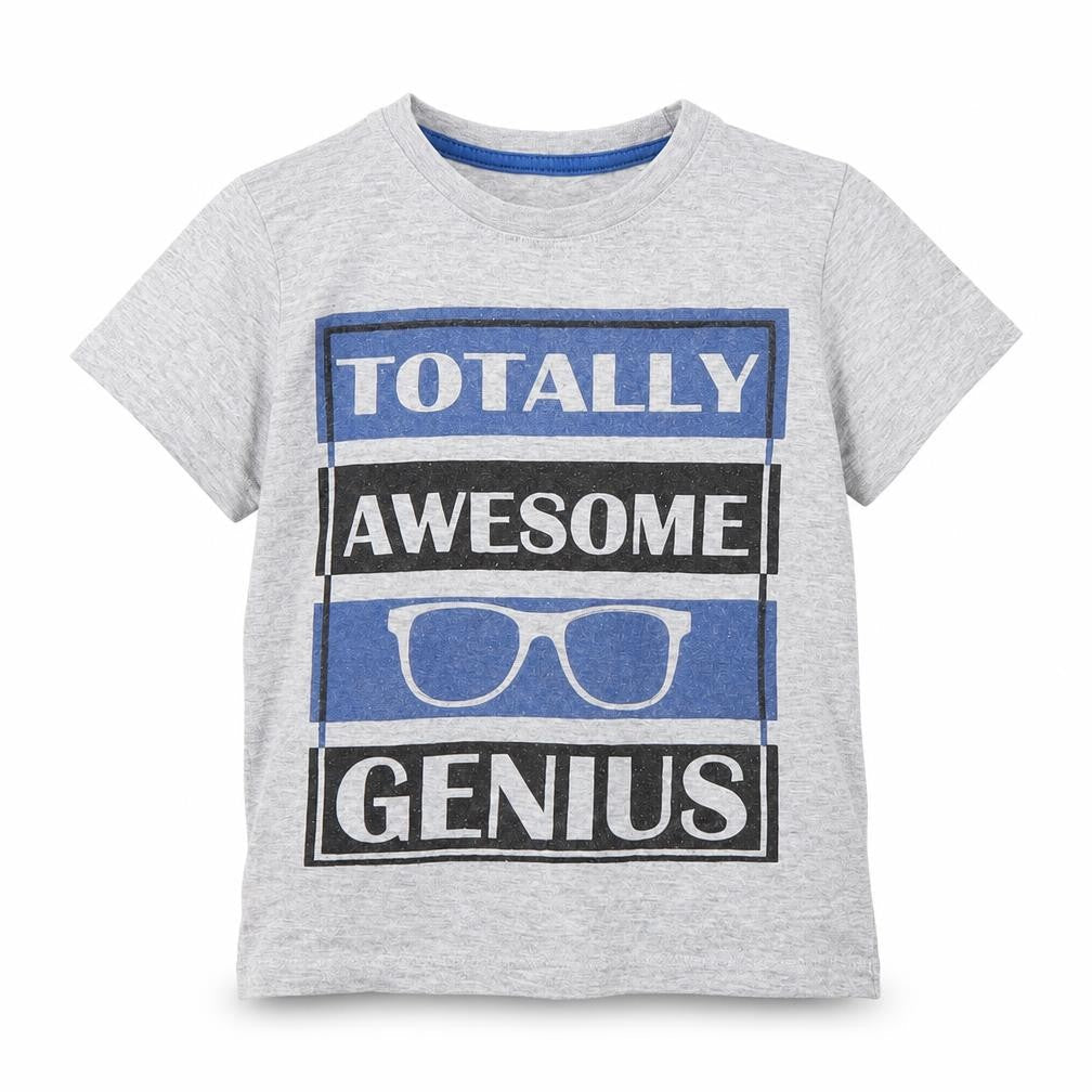 Front view of Preworn boys’ grey basic t-shirt, size 4-5, years