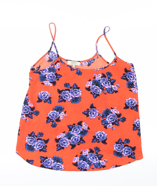 Papaya Womens Red Floral  Basic T-Shirt Size 12