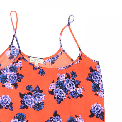 Papaya Womens Red Floral  Basic T-Shirt Size 12