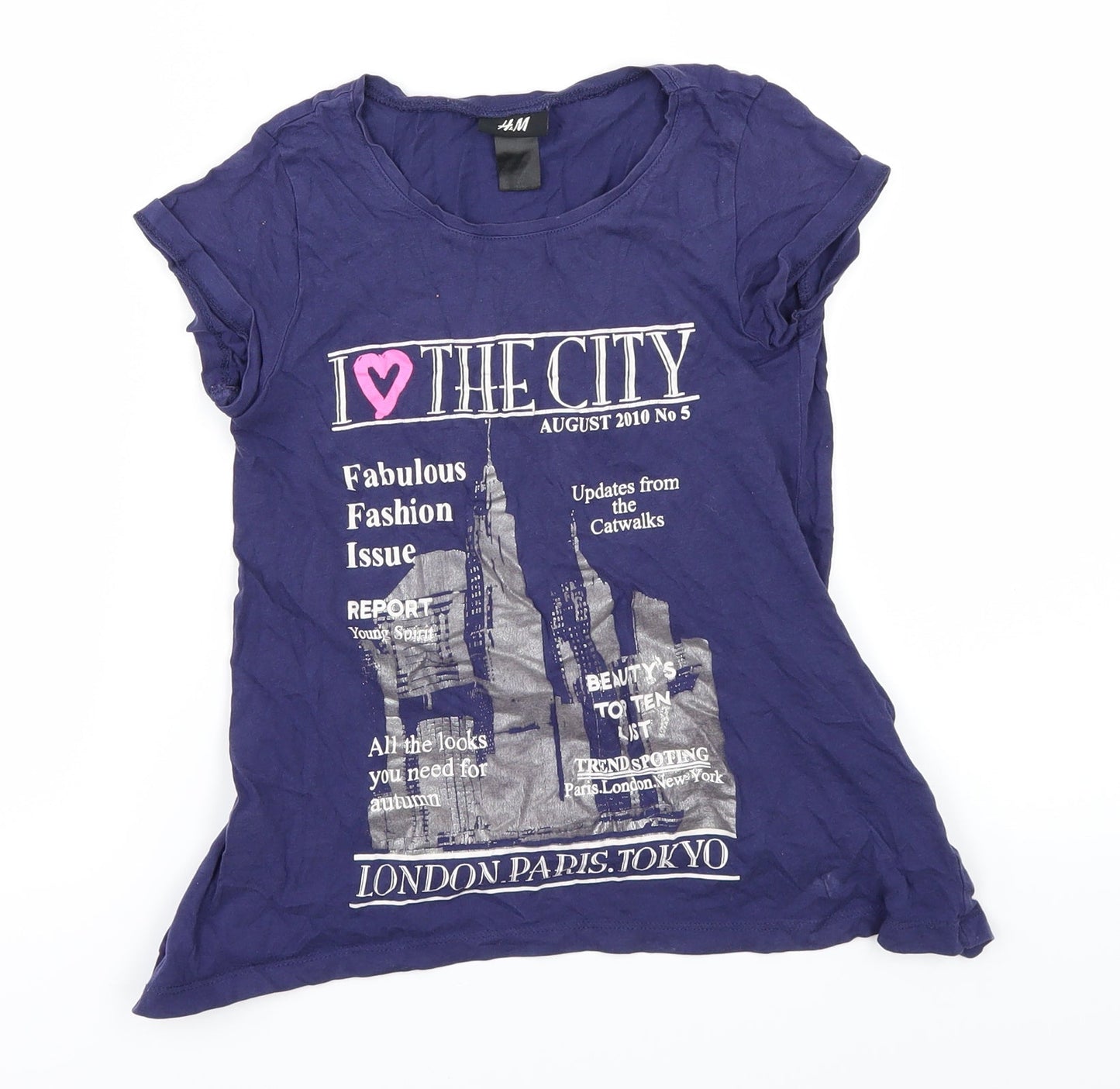 H&M Girls Purple   Basic T-Shirt Size 9-10 Years