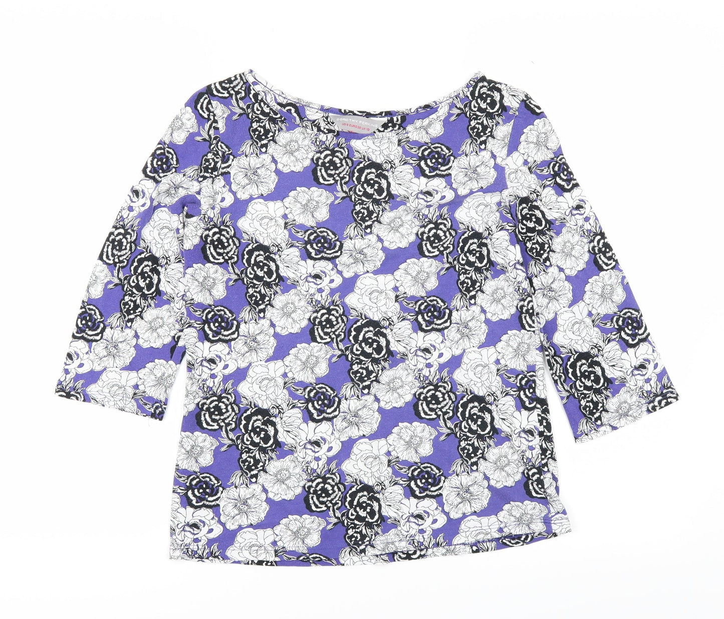 Womens UK Size 10 Dorothy Perkins Purple Basic T-Shirt