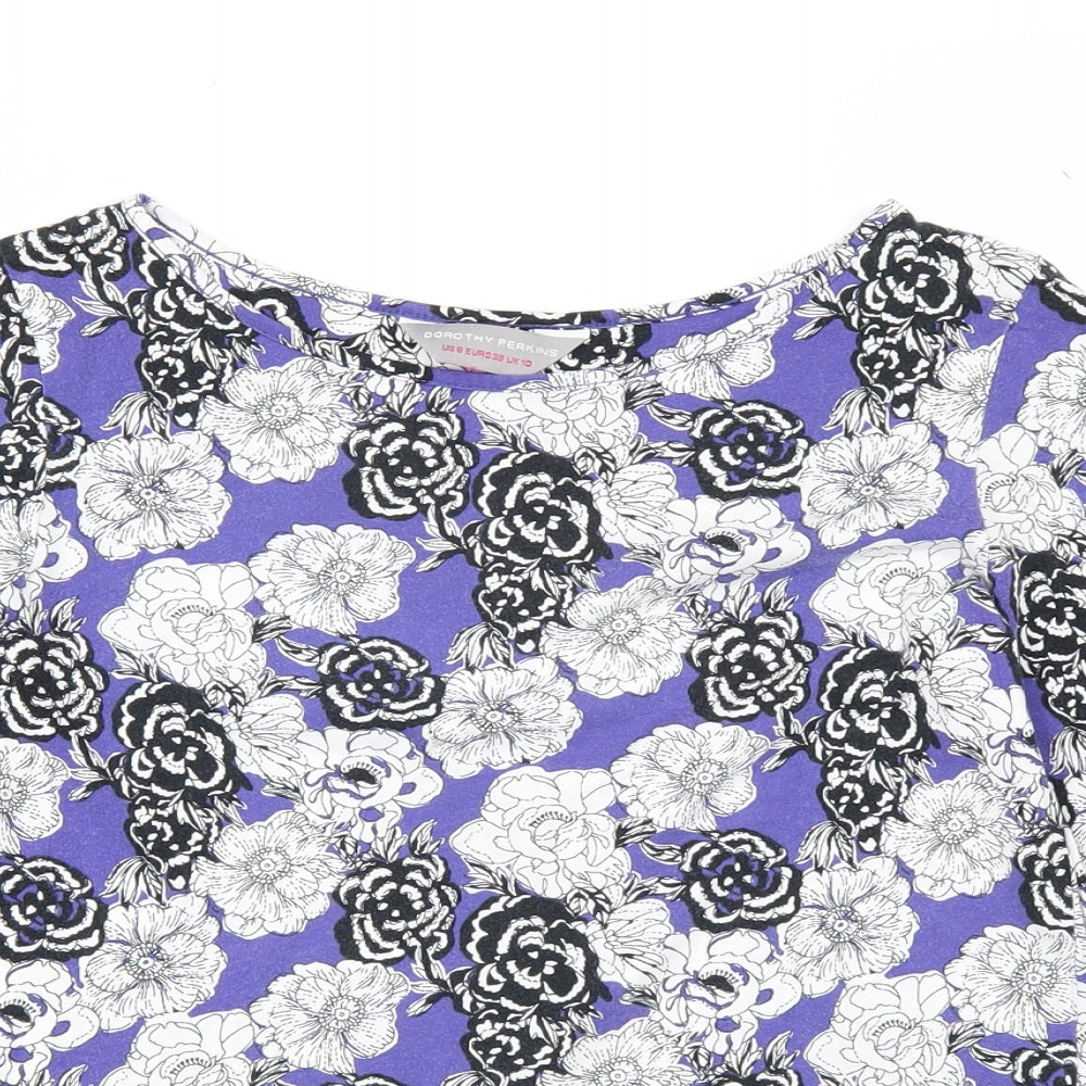Womens UK Size 10 Dorothy Perkins Purple Basic T-Shirt