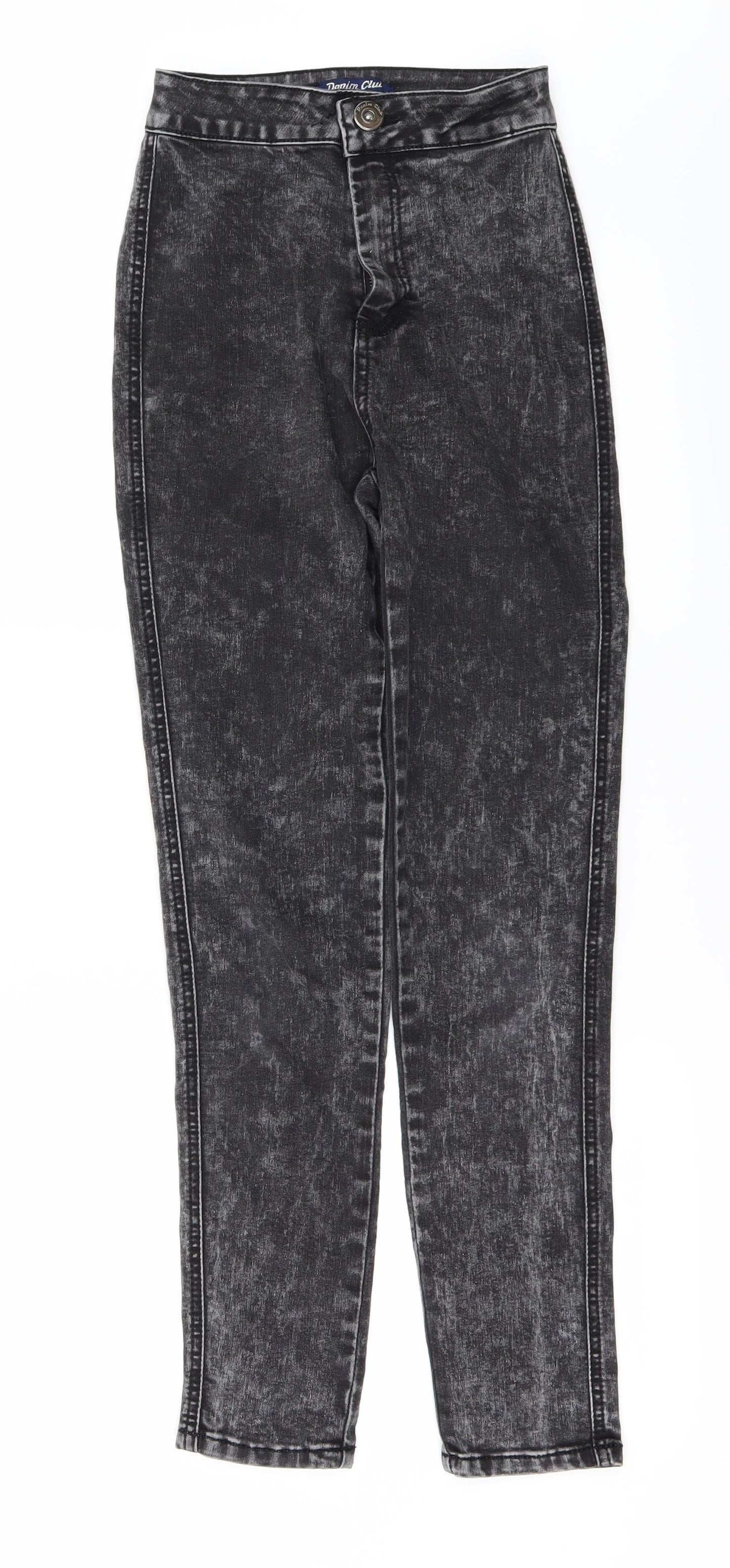 Womens UK Size 8 denim club Regular Fit Skinny Black Jeans
