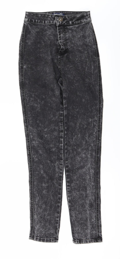 Womens UK Size 8 denim club Regular Fit Skinny Black Jeans