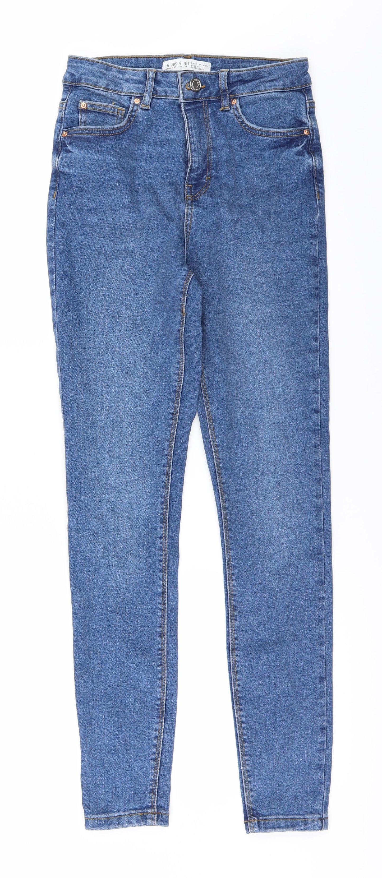 Womens UK Size 8 DenimCo Regular Fit Straight Blue Jeans