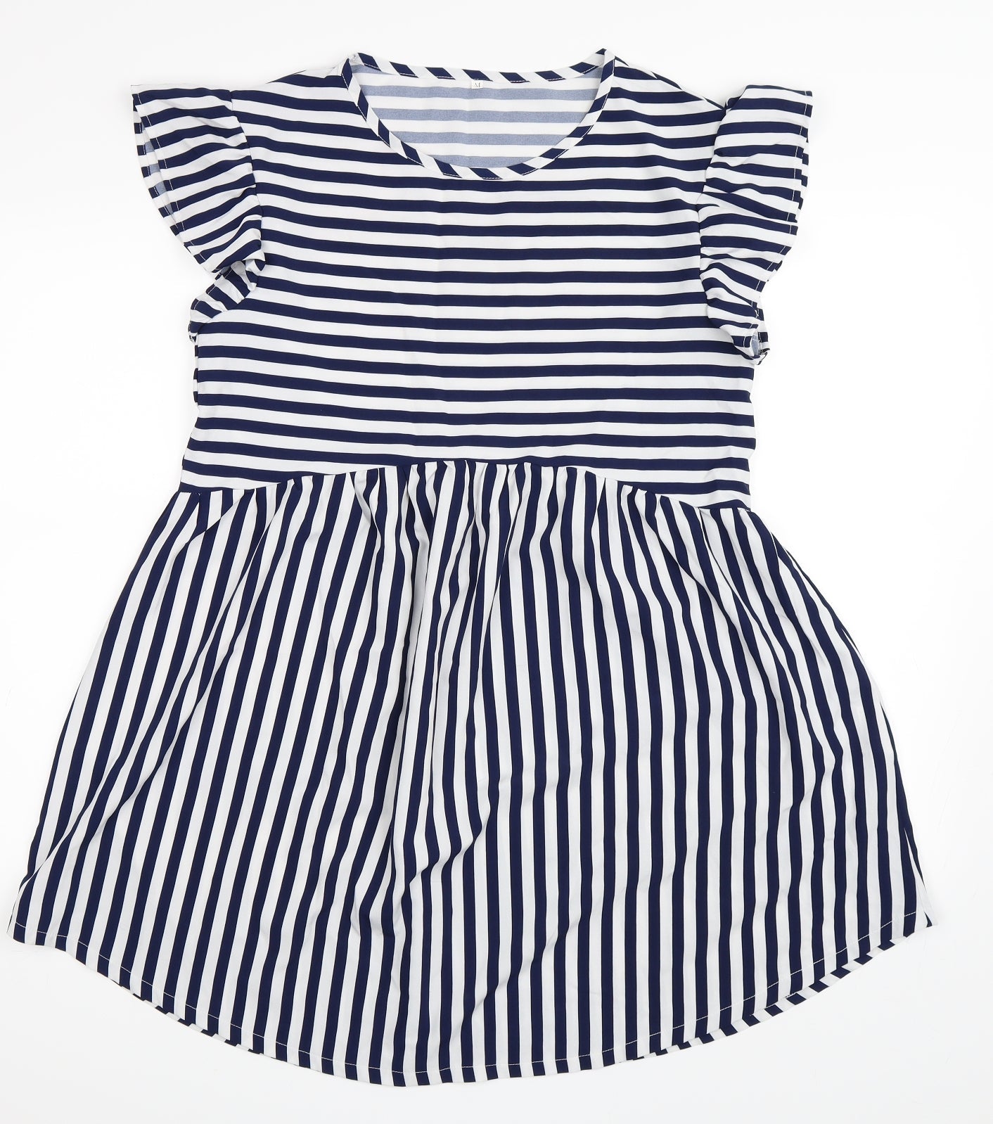 SheIn Womens Blue Striped  Skater Dress  Size M