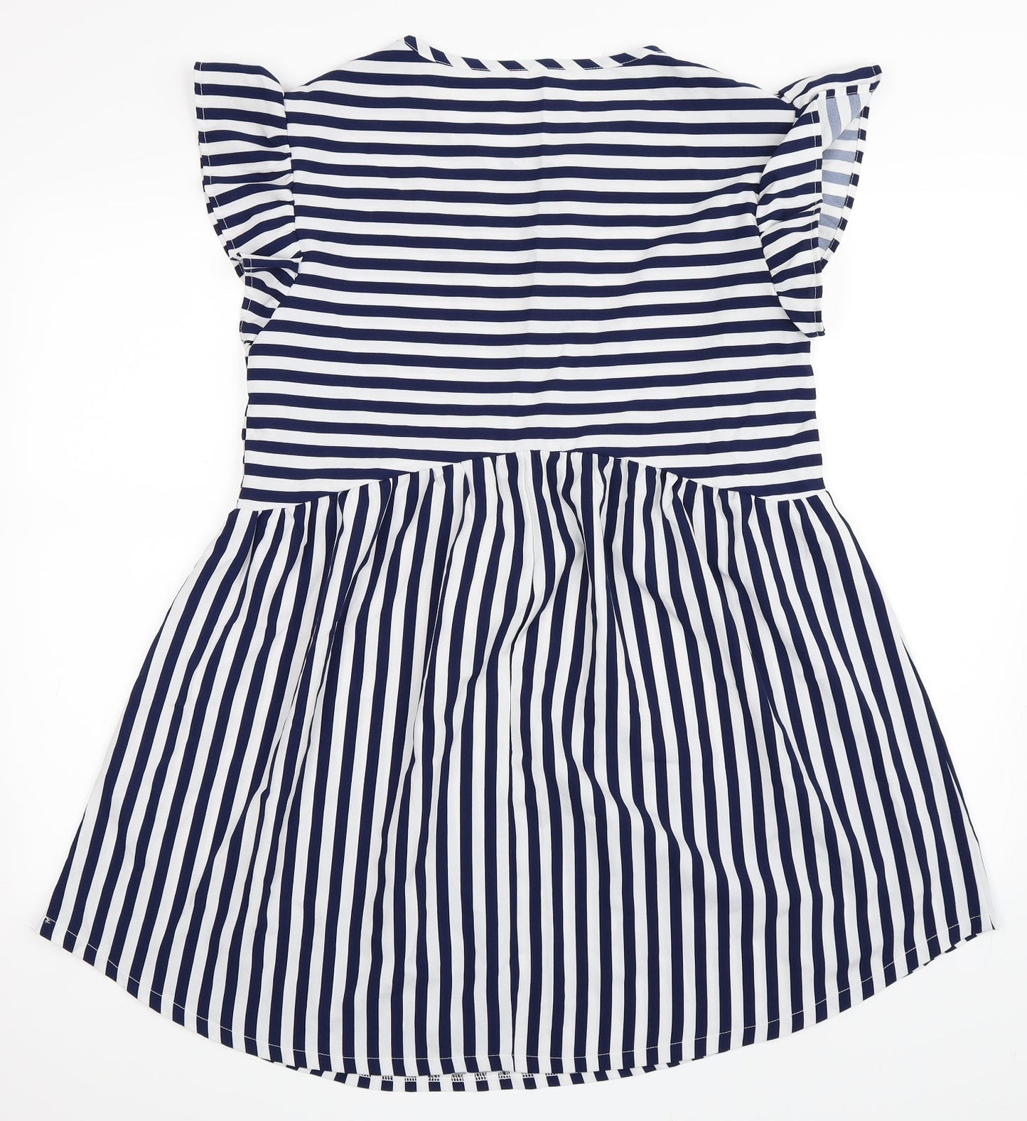 SheIn Womens Blue Striped  Skater Dress  Size M