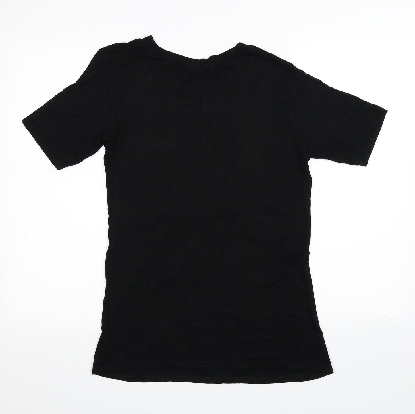Womens UK Size S Style Plus Black Basic T-Shirt