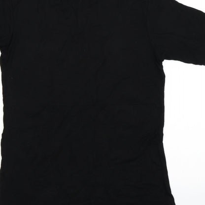 Womens UK Size S Style Plus Black Basic T-Shirt