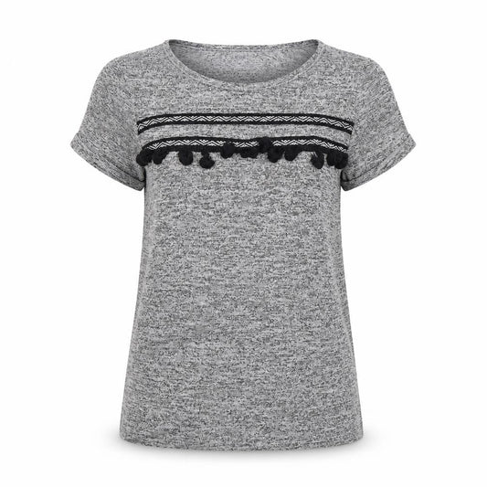 Front view of Primark women’s grey basic t-shirt, size UK 8