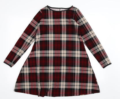Preworn Womens Red Check  Shift  Size 8