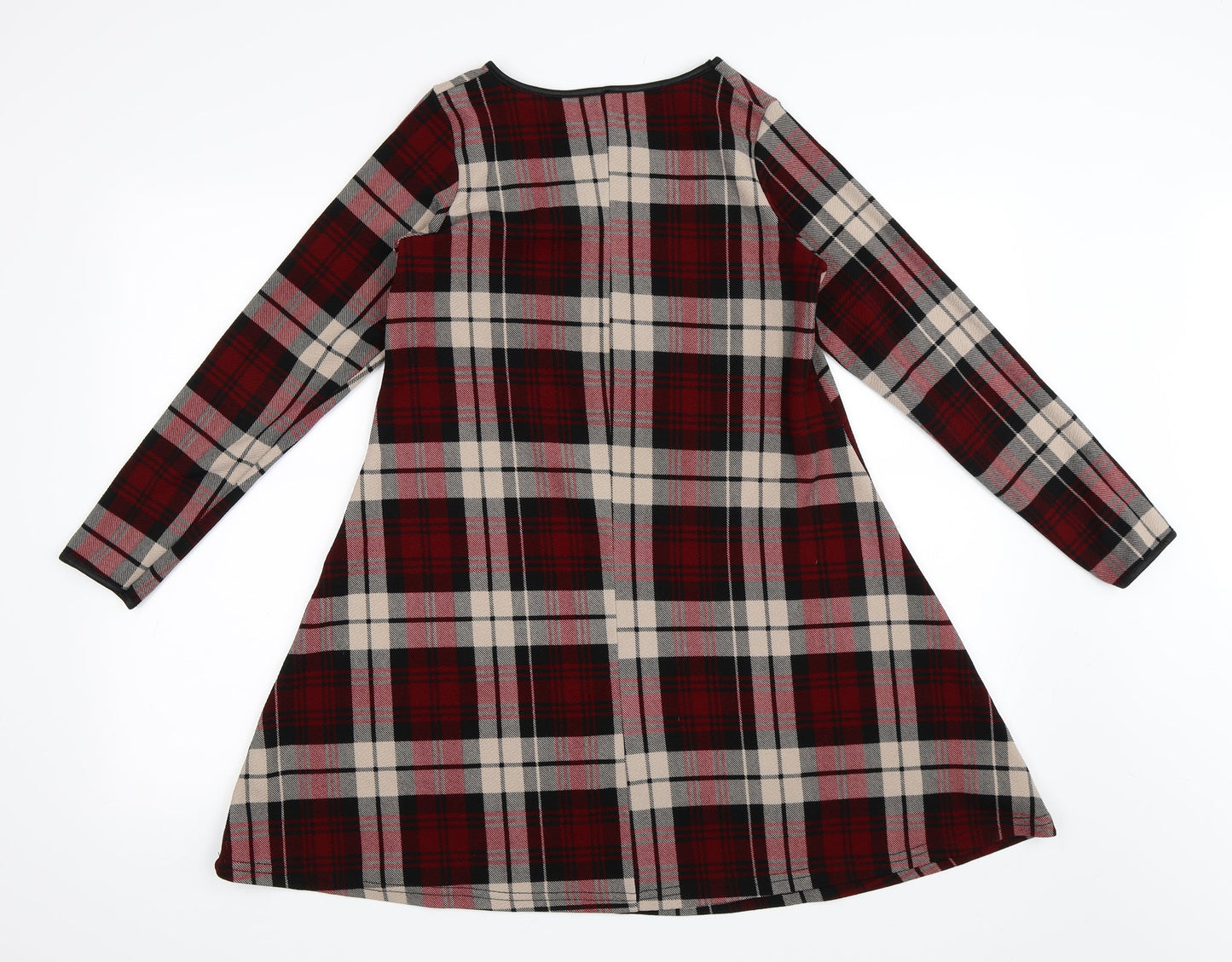 Preworn Womens Red Check  Shift  Size 8