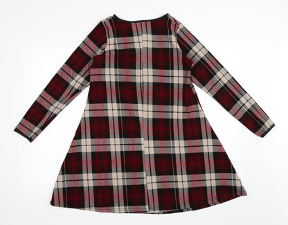 Preworn Womens Red Check  Shift  Size 8