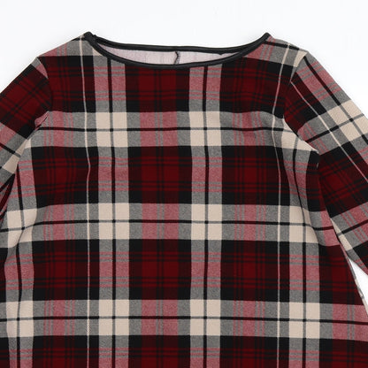 Preworn Womens Red Check  Shift  Size 8