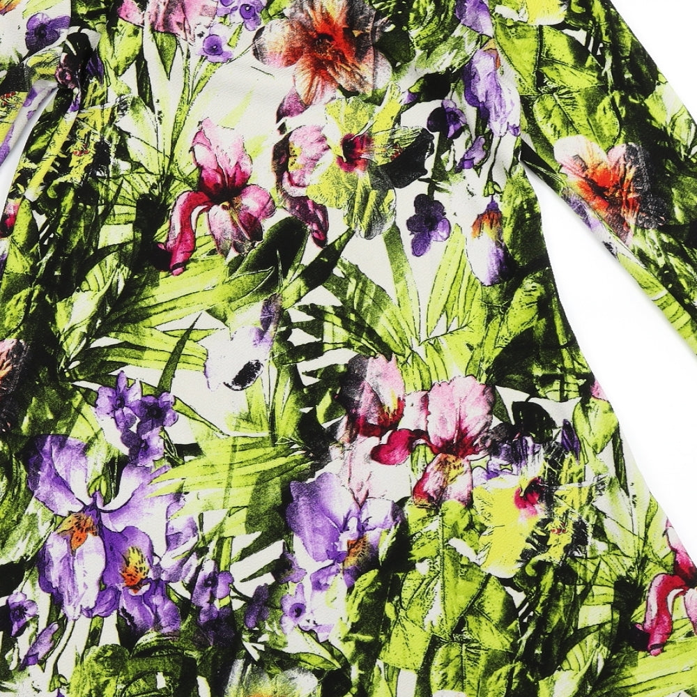 Preworn Womens Multicoloured Floral  Skater Dress  Size 8