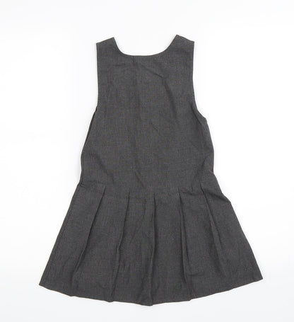 Top Class Girls Grey   Pinafore/Dungaree Dress  Size 5-6 Years