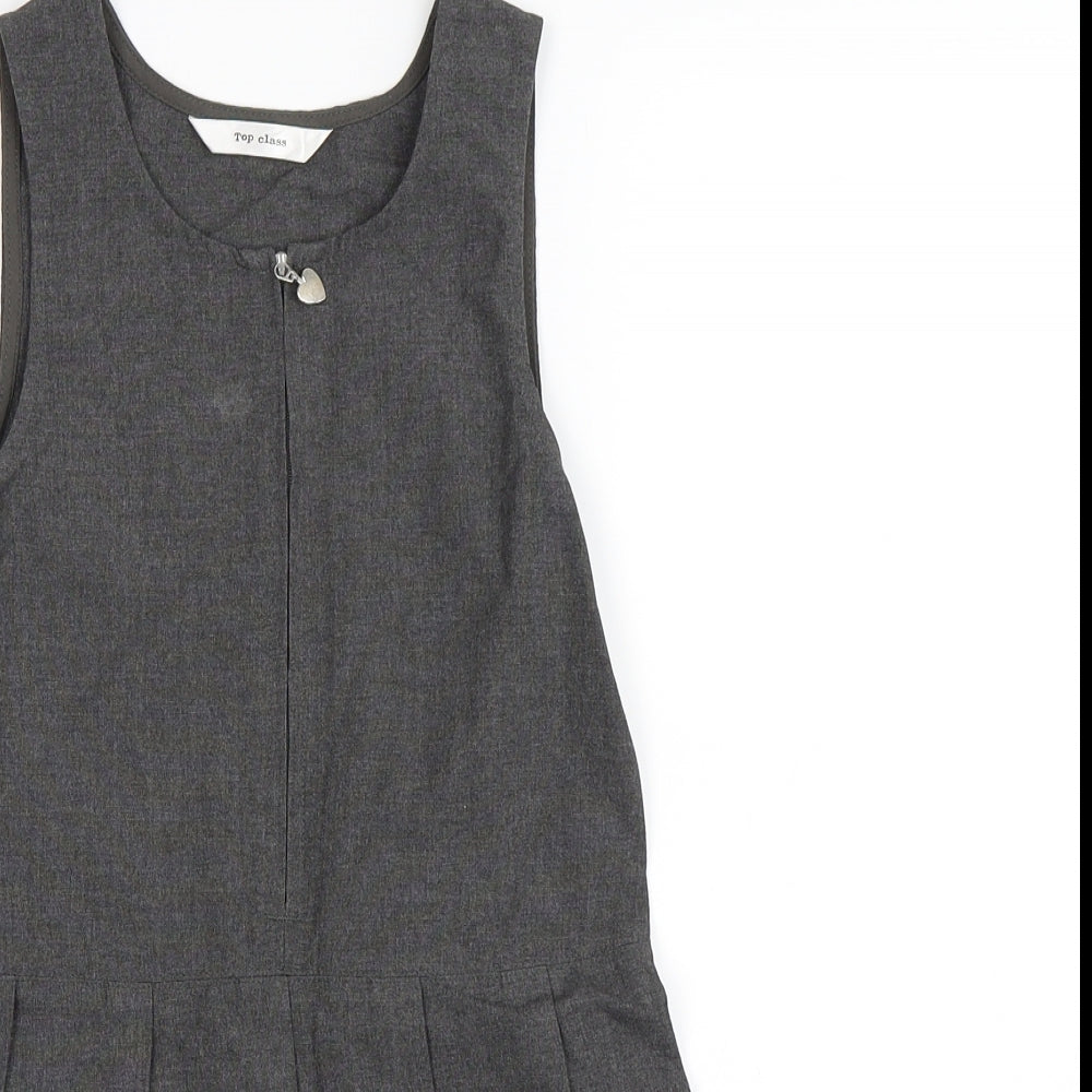 Top Class Girls Grey   Pinafore/Dungaree Dress  Size 5-6 Years