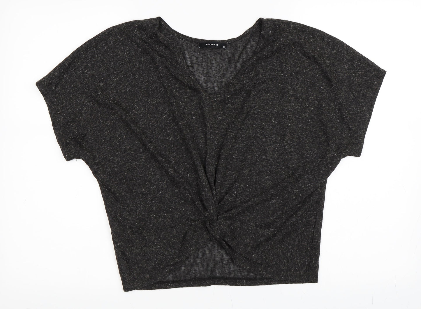 Womens UK Size S RESERVED Grey Basic T-Shirt