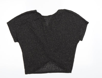 Womens UK Size S RESERVED Grey Basic T-Shirt