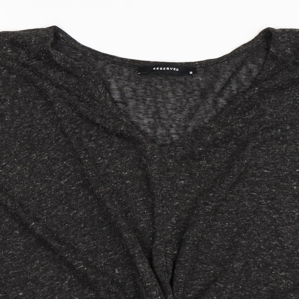 Womens UK Size S RESERVED Grey Basic T-Shirt