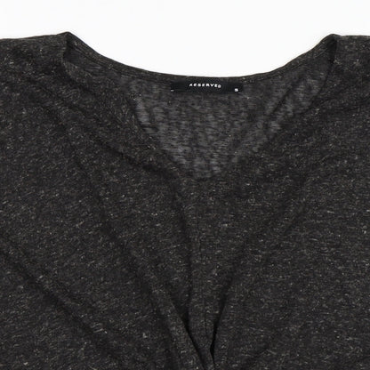 Womens UK Size S RESERVED Grey Basic T-Shirt