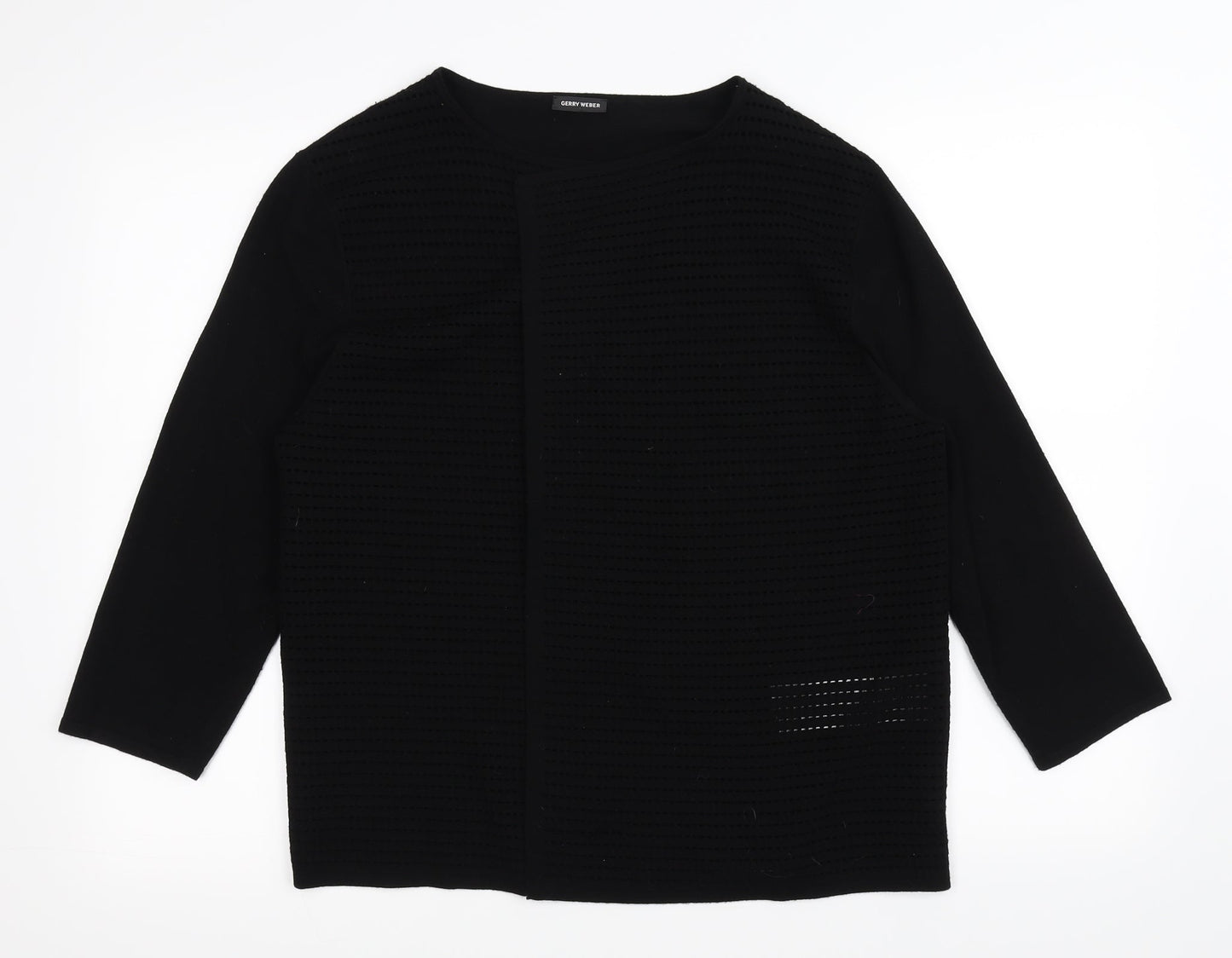 Gerry Weber Womens Black   Cardigan Jumper Size 14  - see through front