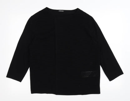 Gerry Weber Womens Black   Cardigan Jumper Size 14  - see through front