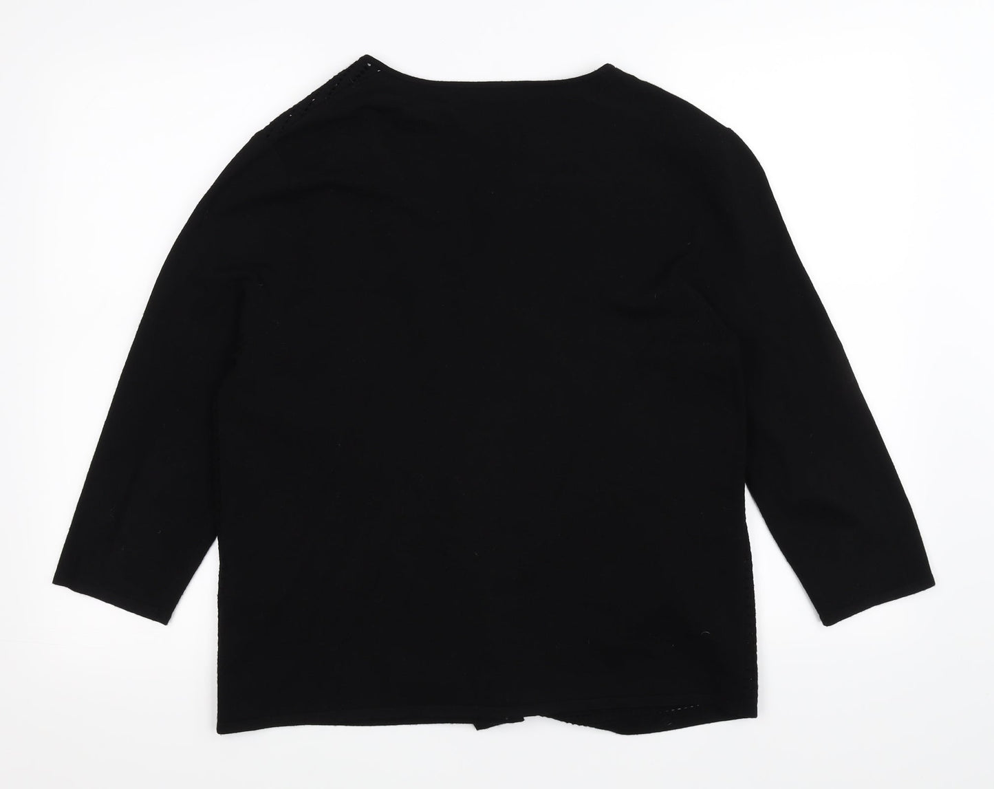 Gerry Weber Womens Black   Cardigan Jumper Size 14  - see through front
