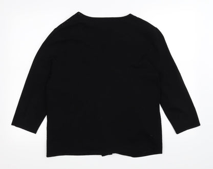 Gerry Weber Womens Black   Cardigan Jumper Size 14  - see through front