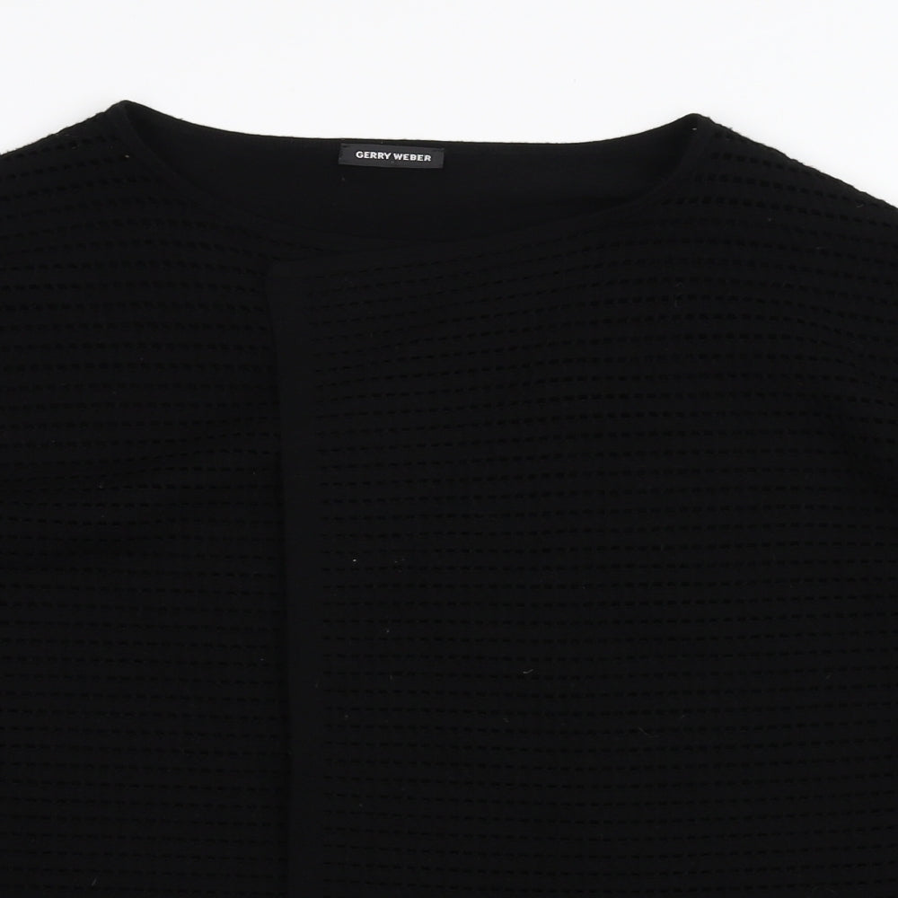 Gerry Weber Womens Black   Cardigan Jumper Size 14  - see through front