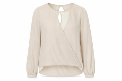 Womens UK Size 8 Topshop Beige Wrap Blouse
