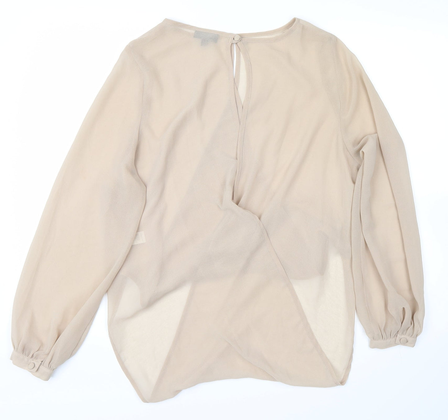 Womens UK Size 8 Topshop Beige Wrap Blouse