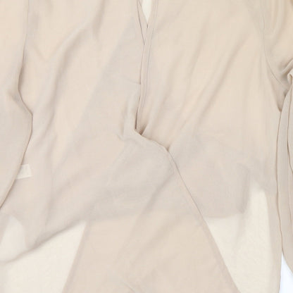 Womens UK Size 8 Topshop Beige Wrap Blouse