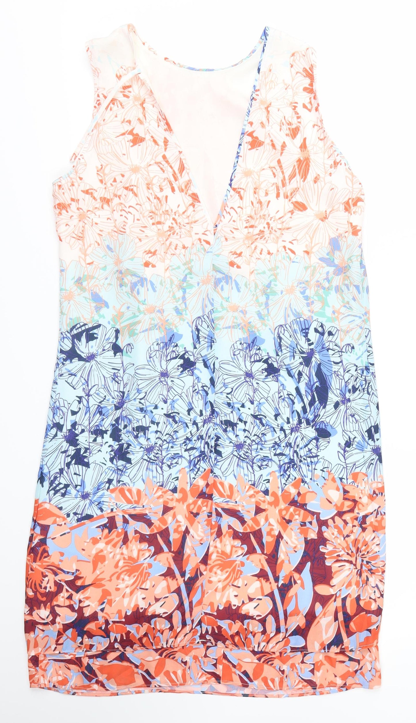 H&M Womens White Floral  Tank Dress  Size 8