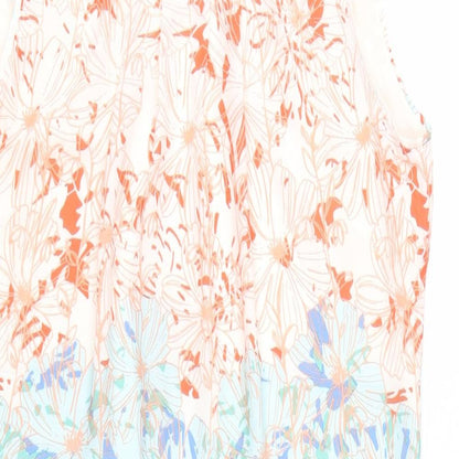 H&M Womens White Floral  Tank Dress  Size 8