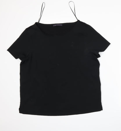Womens UK Size 14 Marks and Spencer Black Basic T-Shirt
