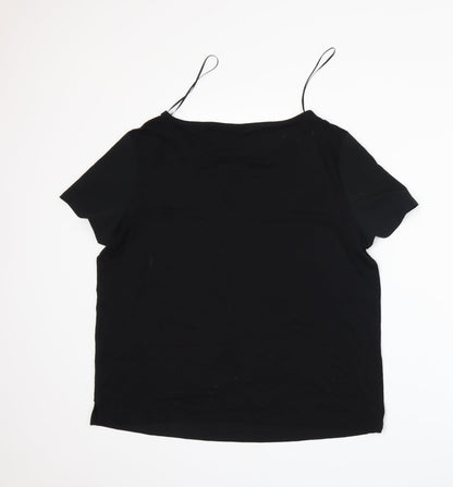 Womens UK Size 14 Marks and Spencer Black Basic T-Shirt