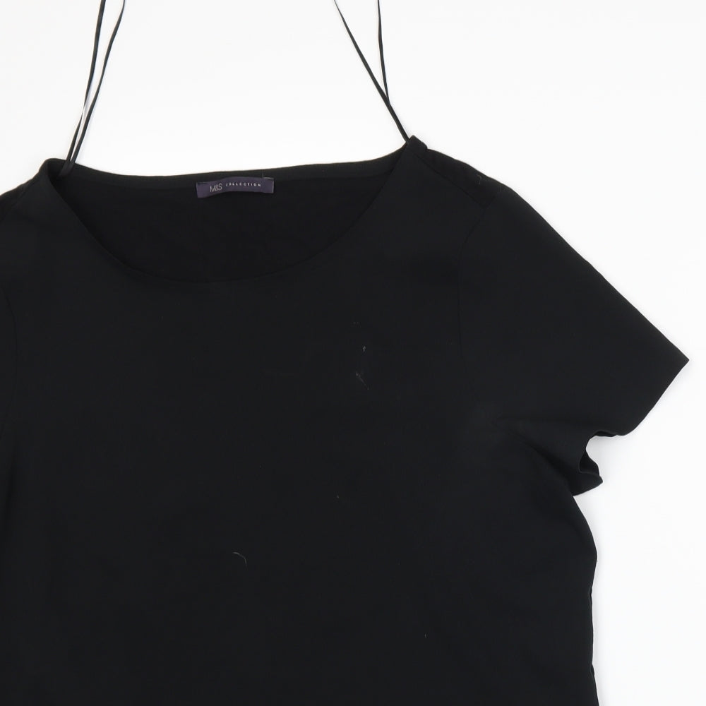 Womens UK Size 14 Marks and Spencer Black Basic T-Shirt