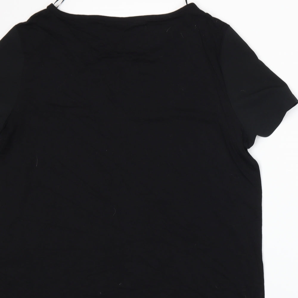 Womens UK Size 14 Marks and Spencer Black Basic T-Shirt