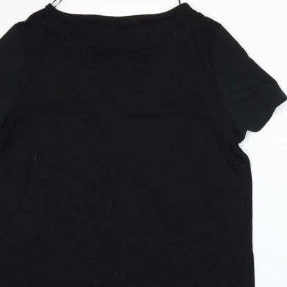 Womens UK Size 14 Marks and Spencer Black Basic T-Shirt